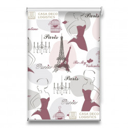 Roletă textilă Urban 4014 cu model Paris și siluete feminine