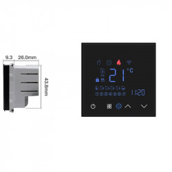 Termostat inteligent Zigbee pentru incalzire in pardoseala pe baza de apa, cu rama de aluminiu - Img 2