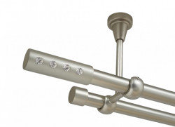 Galerie dubla allure fara inele prindere tavan 19/19 mm crom mat - Img 1