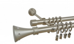 Galerie dubla Carter, prindere perete, grosime 19mm, crom mat
