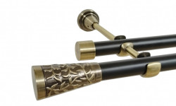 Galerie dubla fara inele duo SEVILLA 19/19 mm negru aur antic - Img 1