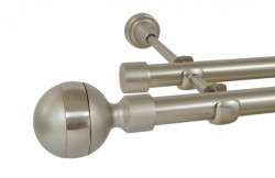 Galerie dubla fara inele JAMES 19 mm CROM MAT - Img 1