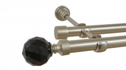 Galerie dubla fara inele KULA CRYSTAL NEGRU 19 mm CROM MAT - Img 1