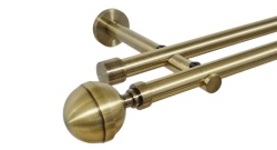 Galerie dubla picior universal fara inele prindere perete kula lux 19/19 mm aur antic