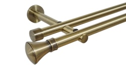 Galerie dubla picior universal fara inele prindere perete prince 19/19 mm aur antic - Img 1