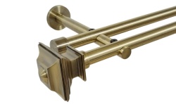 Galerie dubla picior universal fara inele prindere perete verdi 19/19 mm aur antic - Img 1