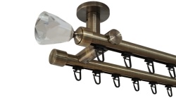 Galerie dubla PRINDERE TAVAN suport universal TEAVA PROFIL -crystal cone /19 - AUR ANTIC - Img 1