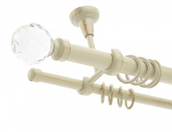 Galerie dubla tavan Kula Crystal alb antichizat 25mm/16mm
