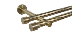 Galerie dubla twist picior universal fara inele prindere perete capacel 19/19 mm aur antic - Img 1
