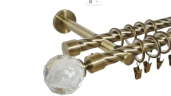 Galerie dubla twist prindere perete picior universal kula crystal 19/19 aur antic - Img 1