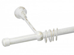 Galerie simpla capacel 19 mm alb lucios antichizat