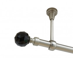 Galerie simpla prindere tavan fara inele kula crystal negru 19 mm crom mat - Img 1
