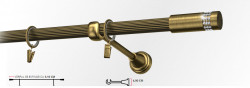 Galerie simpla striat XANTOS 19 mm - aur antic - Img 1