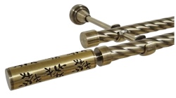 Galerie TWIST dubla FLORA fara inele 19/19 mm - aur antic - Img 1