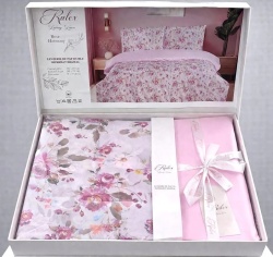 Lenjerie de pat Cotton Pro Rose Harmony ambalata in cutie cadou