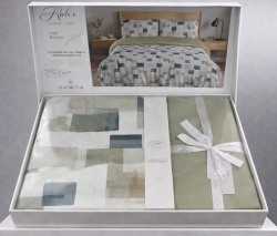 Lenjerie pat King Size Sage Rhythm Cotton Pro