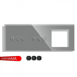 Panou întrerupător dimmer+dimmer+rama priză din sticlă M1 - Img 4
