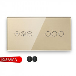 Panou întrerupător dimmer (Variator tensiune) WiFi+triplu din sticlă M1 - Img 1