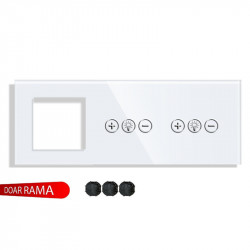 Rama priză din sticlă M1+Panou întrerupător dimmer+dimmer - Img 3