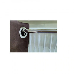 Set complet pentru fereastra Galerie Valeo 19/19 - inox + Perdea 1008-V03 crem + Draperie Kadife V13 - inele capse inox - Img 5