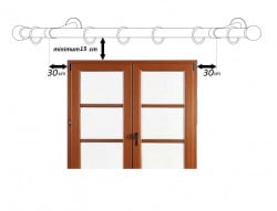 Galerie dubla duo capri 19 mm negru inox - Img 2
