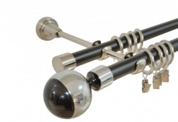 Galerie dubla duo kula negru 19 mm negru inox - Img 1