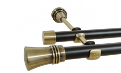 Galerie dubla fara inele duo CAPRI 19/19 mm negru aur antic