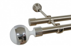 Galerie dubla fara inele kula alb 19 mm inox - Img 1