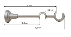 Galerie dubla navona , teava neteda si profil,grosime 25 si 19mm, crom mat - Img 3