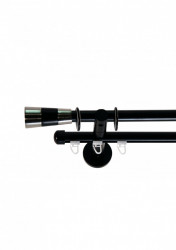 Galerie dubla picior universal valeo teava neteda / profil negru 19mm - Img 1