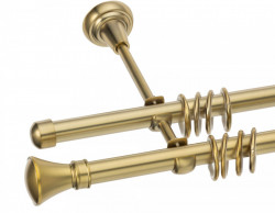 Galerie dubla prindere perete Luxor gold 25mm/19mm