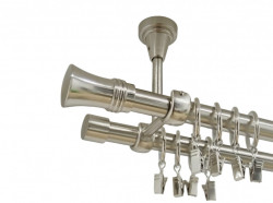 Galerie dubla prindere tavan CAPRI 19 mm inox