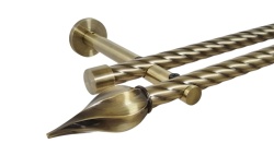 Galerie dubla twist picior universal fara inele prindere perete twister 19/19 mm aur antic - Img 1
