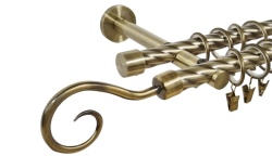 Galerie dubla twist prindere perete picior universal hak 19/19 aur antic - Img 1