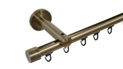 Galerie simpla 19 mm prindere perete teava profil capacel aur antic - Img 1