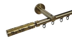 Galerie simpla 19 mm prindere perete teava profil flora aur antic - Img 1
