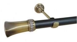Galerie simpla fara inele PLUTON CRYSTAL /25 - negru/aur antic - Img 1