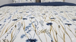 Set lenjerie pat Cotton Pro floral albastru detaliu