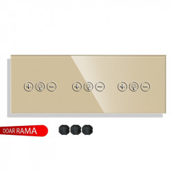 Panou întrerupător dimmer+dimmer+dimer (Variator tensiune) din sticla M1 - Img 3
