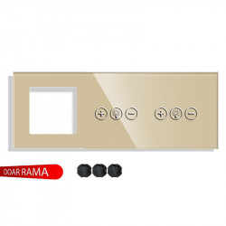 Rama priză din sticlă M1+Panou întrerupător dimmer+dimmer - Img 1