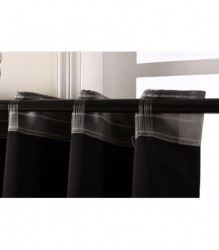 SET DRAPERIE BLACKOUT NEGRU Casa Deco Logistics, CU REJANSA DE BARA - Img 2
