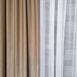 SET DRAPERIE SOFT UNI SEMI OPACA CU REJANSA DE 8 CM BEJ - Img 2