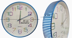 Ceas de perete cu design modern, albastru /alb ,30 cm diametru, 0201-8 - Img 4