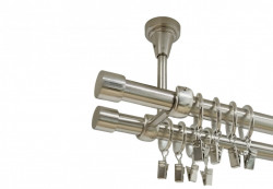 Galerie dubla capacel prindere tavan 19 mm inox - Img 1