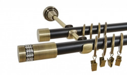 Galerie dubla duo XANTOS 19/19 mm negru aur antic - Img 1