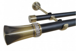 Galerie dubla fara inele PLUTON CRYSTAL - 25/19 - negru/aur antic - Img 1