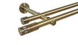 Galerie dubla picior universal fara inele prindere perete xantos 19/19 mm aur antic - Img 1