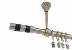 Galerie simpla prindere tavan cilindru negru 19 mm inox - Img 1