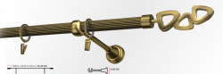Galerie simpla striat LILLET 19 mm - aur antic - Img 1