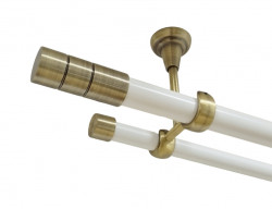 Galerie tavan fara inele CYLINDRU - 25/19 - alb/aur antic - Img 1